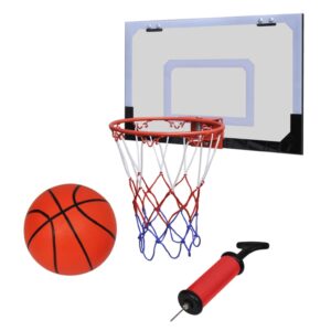 Indoor Mini Basketball Hoop Set with Ball Pump Door Mount Durable Polyester Net