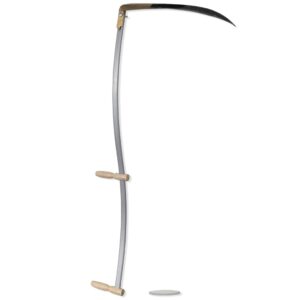 Ergonomic Steel Scythe Wooden Handles Weed Grass Cutter with Sharpening Stone