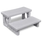 White Spa Hot Tub Steps Durable Plastic Non-Slip Reversible Treads Accessory