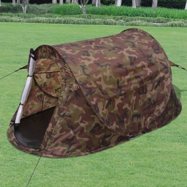 Easy Setup Lightweight Camping Tent for Two with Mosquito Net - Camouflage