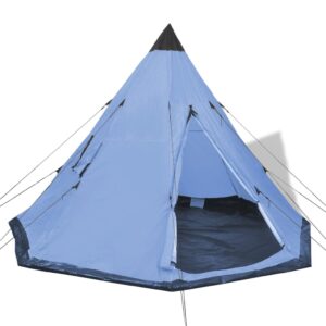 Spacious Family Camping Tent Waterproof Outdoor Festival 4-Person Shelter Blue