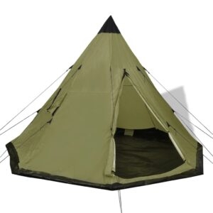 Waterproof Green Camping Tent Spacious 4-Person Family Outdoor Shelter w/ Bag