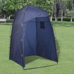 Portable Outdoor Shower Tent Spacious Privacy Changing Room Blue with Storage