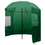 Waterproof Green Fishing Umbrella Quick Erect UV Protection Weather Resistant