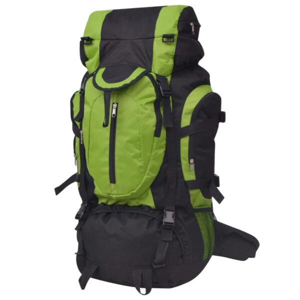 Extra Large Hiking Camping Backpack Water Repellent Padded Straps Green Black