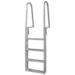 Aluminium Dock Pool Ladder Four Step Non-Slip Weather-Resistant Safety Handles