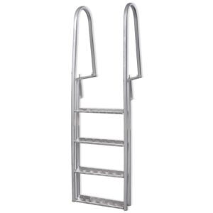 Aluminium Dock Pool Ladder Four Step Non-Slip Weather-Resistant Safety Handles