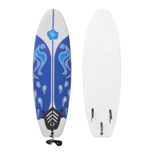 Blue Surfboard Soft Top XPE Deck EPS Core Beginner Friendly with Leash Fins