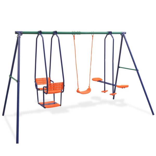 Outdoor Kids Swing Set Playset Garden Backyard Children Play Activity Orange