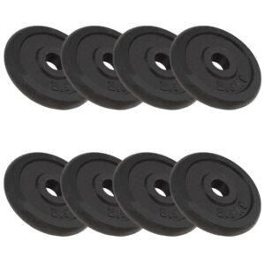 Cast Iron Weight Plates Set Home Gym Fitness Equipment Muscle Training Black