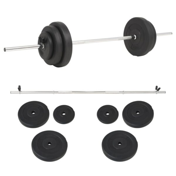 Adjustable Weightlifting Barbell Set Home Gym Workout Strength Training Black