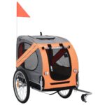 Water-Resistant Dog Bike Trailer Foldable Pet Carrier with Air Vents Safety Flag