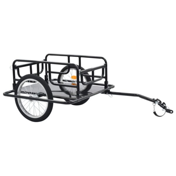 Heavy Duty Bike Cargo Trailer Foldable Utility Luggage Carrier Black Steel Frame