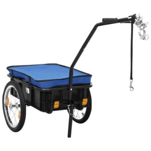 Versatile Bike Cargo Trailer Hand Wagon with Weather-Resistant Cover Blue