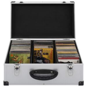 Aluminium ABS Silver CD Storage Case Lockable Organizer Dust-Free Reinforced