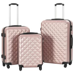 Rose Gold ABS Hardcase Luggage Set of 3 - Durable  Secure with 360 Castors