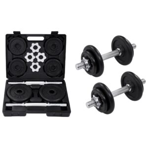 Adjustable Cast Iron Dumbbell Set Home Gym Workout Strength Training Equipment