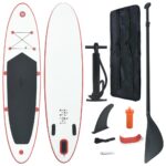 Inflatable Stand Up Paddle Board SUP Surfboard Set Red White with Accessories