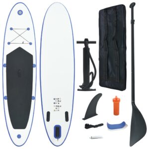 Inflatable Stand Up Paddle Board SUP Surfboard Set Blue White with Accessories