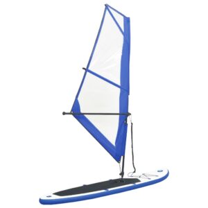 Inflatable Stand Up Paddleboard SUP with Sail Set - Blue White - Complete Kit