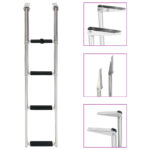 Stainless Steel Telescopic Folding Boarding Ladder Slip-Proof Pool Boat Accessory