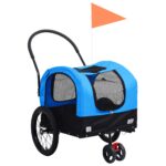 Pet Bike Trailer Jogging Stroller Convertible Dual Entry Mesh Windows Foldable