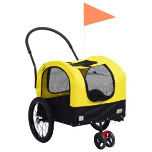 Pet Bike Trailer Jogging Stroller Convertible Dual Entry Mesh Windows Air Flow