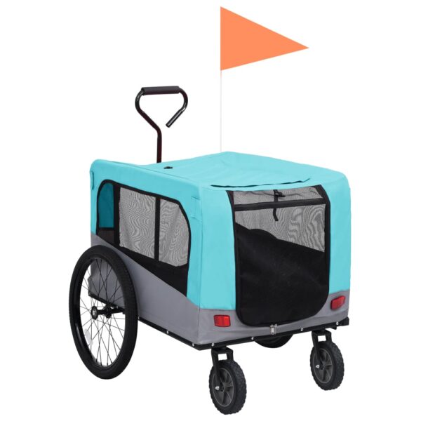 Pet Bike Trailer Jogging Stroller Convertible Dual Entry Mesh Windows Foldable