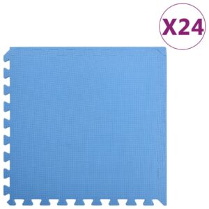 Blue EVA Foam Puzzle Exercise Mats Water-Resistant Gym Flooring Set Soft Tiles