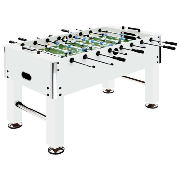 Professional MDF Steel Foosball Soccer Table Home Game Room White Adjustable