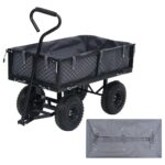 Durable Polyester Garden Cart Liner Weather Resistant Dark Grey Utility Wagon