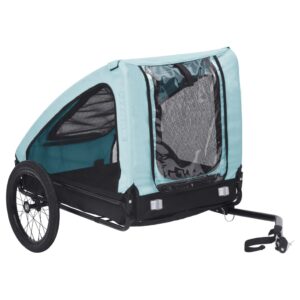 Durable Pet Bike Trailer Oxford Fabric Mesh Windows Foldable Dual Entry Reflectors