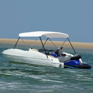 White Adjustable Bimini Top Canopy Boat Sun Shade UV Water Resistant Polyester