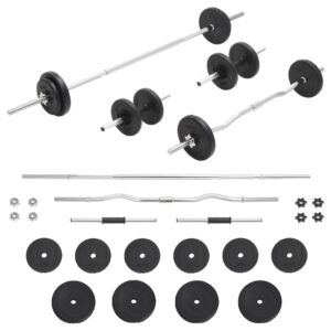 Adjustable Chrome Steel Home Gym Weight Set Barbell Dumbbell Workout Fitness