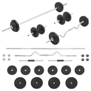 Adjustable Chrome Steel Barbell Dumbbell Set Home Gym Workout Weight Training