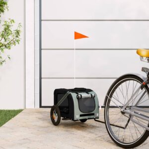 Pet Bike Trailer Durable Iron Frame Comfortable Oxford Fabric Grey Black