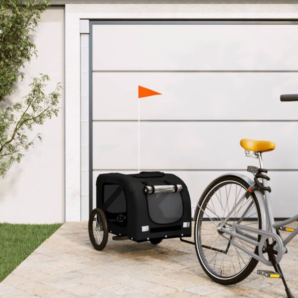 Comfortable Durable Pet Bike Trailer Oxford Fabric Iron Frame Safety Flag Mesh