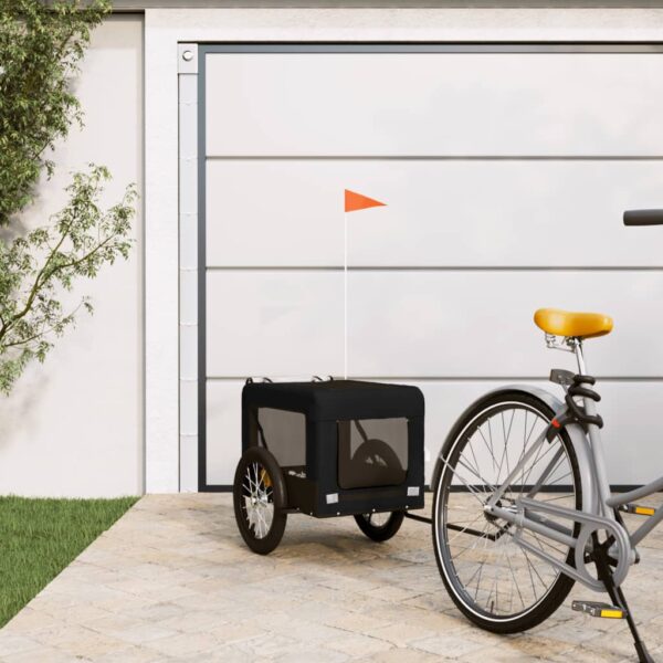 Comfortable Black Oxford Fabric Pet Bike Trailer with Iron Frame and PVC Cover