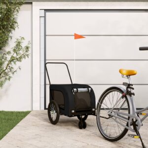 Comfortable Durable Pet Bike Trailer Oxford Fabric Iron Frame Safety Reflectors