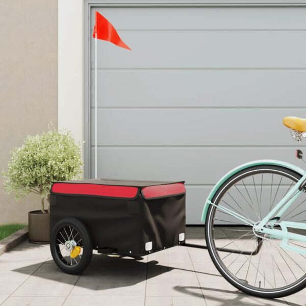 Bike Trailer Black and Red 30 kg Iron