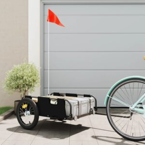 Bike Trailer Black Oxford Fabric and Iron