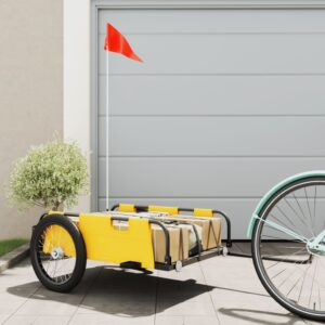 High Capacity Durable Bike Cargo Trailer with Reflective Safety Flag Yellow