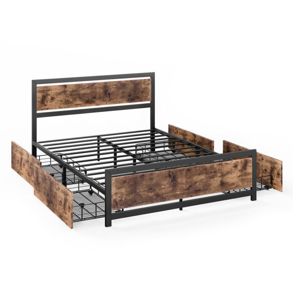 HomeDiscount-Industrial Bed Frame Double Mattress