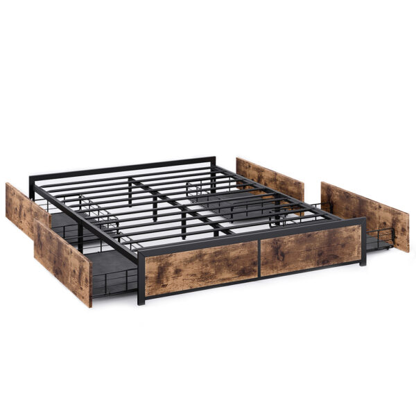 HomeDiscount-Metal Bed Frame Mattress Base Queen