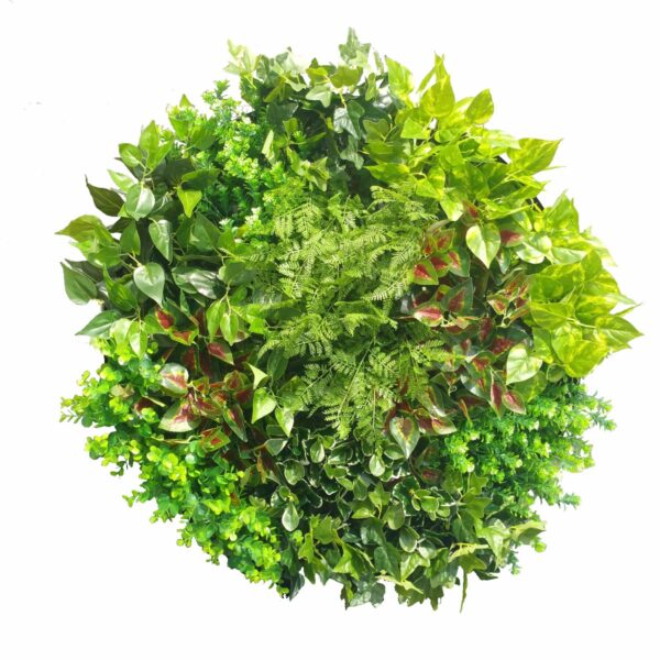 HomeDiscount-Artificial Green Wall Disk Art 80cm - Mixed Fern