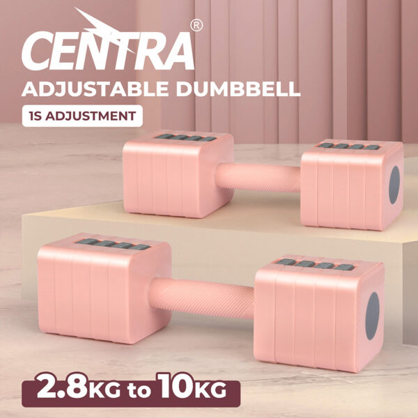 HomeDiscount-2x5kg Adjustable Dumbbell Set Pink Colour