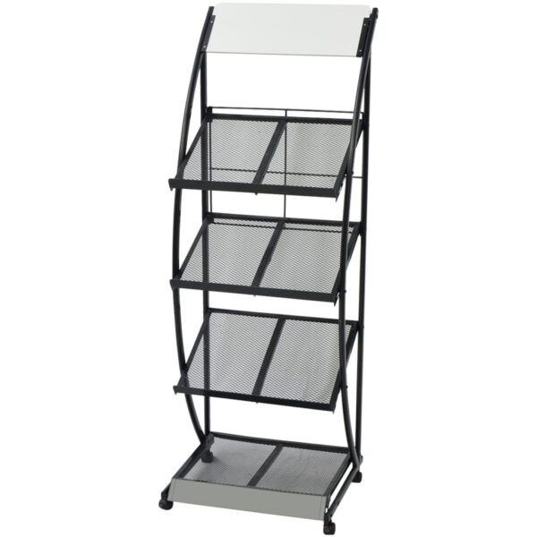 HomeDiscount-Magazine Rack 47x40x134 cm Black and White A4