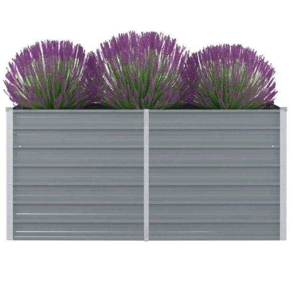 HomeDiscount-Raised Garden Bed 160x80x77 cm Galvanised Steel Grey