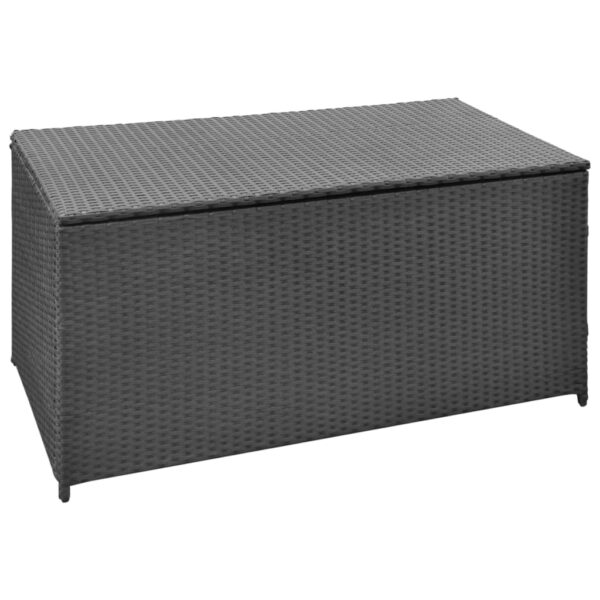 HomeDiscount-Garden Storage Box Black 120x50x60 cm Poly Rattan