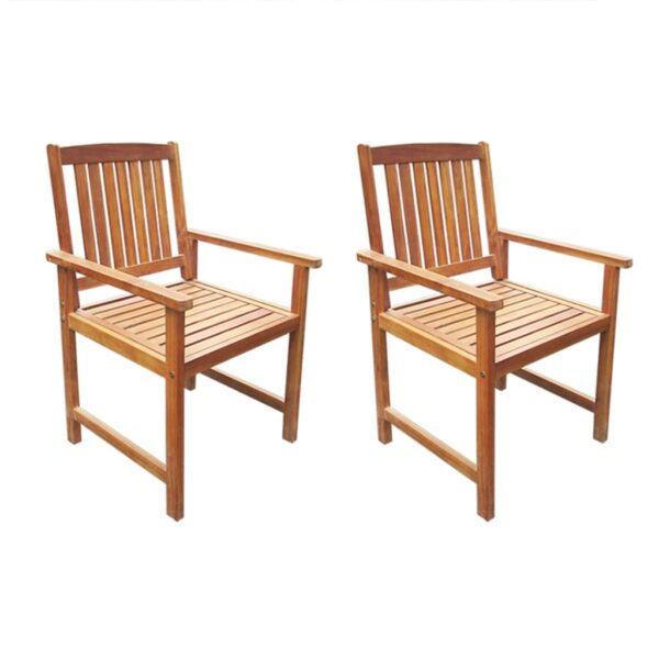 HomeDiscount-Garden Chairs 2 pcs Solid Acacia Wood Brown